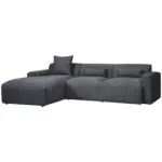 Möbelix Ecksofa mit Zierkissen Pearl Graphitfarben 196x303 cm