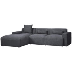 Ecksofa mit Zierkissen Pearl Graphitfarben 196x303 cm