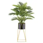 Möbelix Kunstpflanze Palmen 110 cm Grün/Braun/Schwarz/Goldfarben
