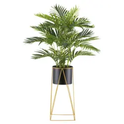 Kunstpflanze Palmen 110 cm Grün/Braun/Schwarz/Goldfarben