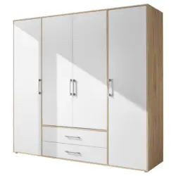 Kleiderschrank 4trg Lembo Artisan Eiche/Weiß 206cm