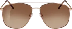 SUNDANCE Sonnenbrille Erwachsene Pilot, goldenes Gestell, hellbraun getönte Gläser