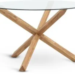 JYSK Masă AGERBY Ø119 sticlă/stejar natur