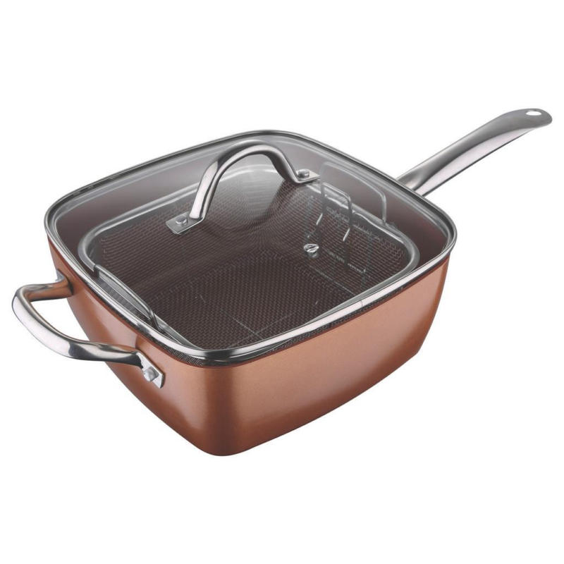 Pfanne Optimum Copper D/h: 24/ 9,5cm Edelstahl + Dampfablass