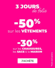 -50% sur les vêtements