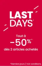 Okaïdi LAST DAYS Tout à -50% dès 2 articles achetés - au 02.03.2025