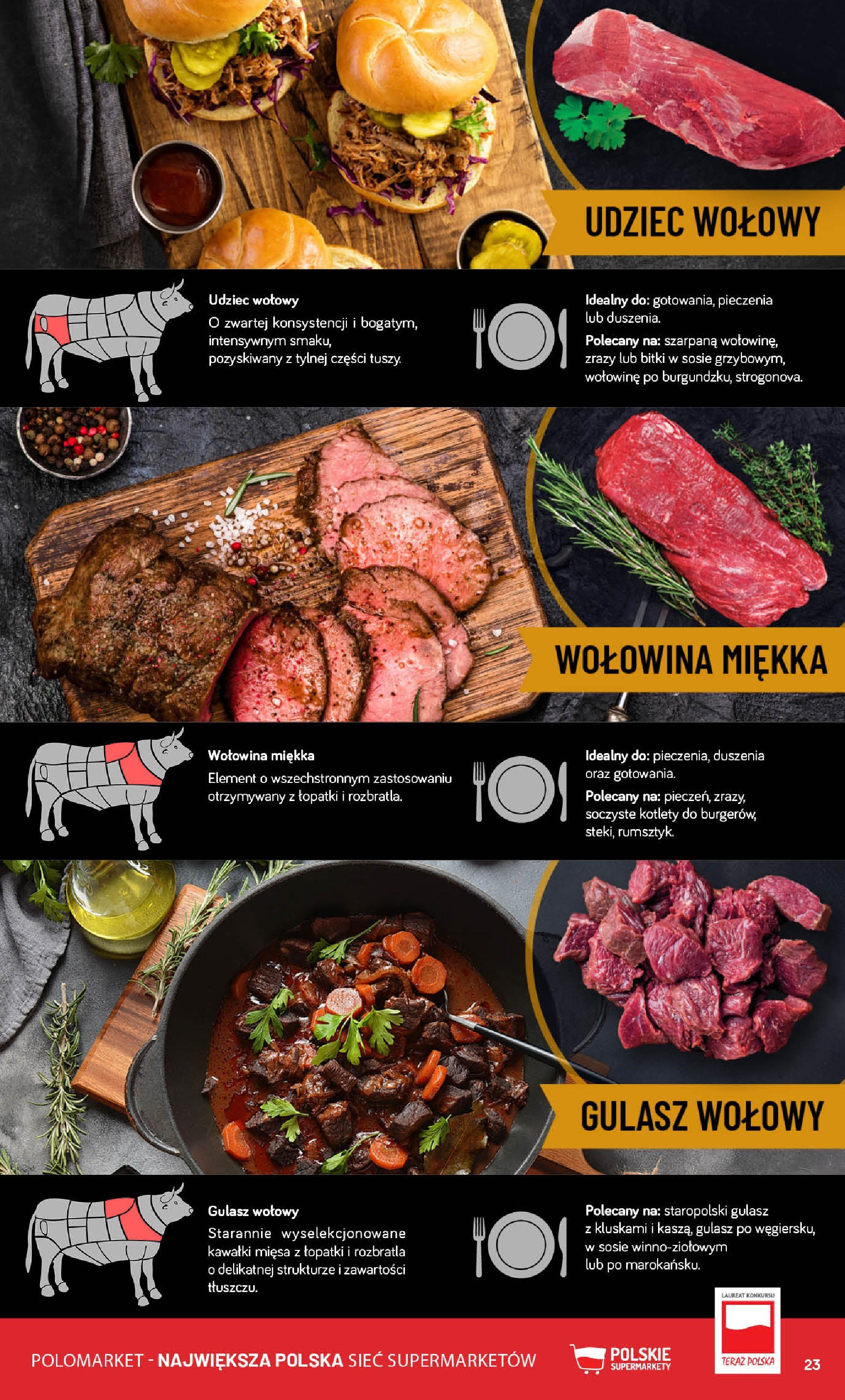 POLOmarket gazetka od jutra (12.02.2025) - Nowa PDF | Strona: 23 | Produkty: Wołowina, Gulasz, Kotlety