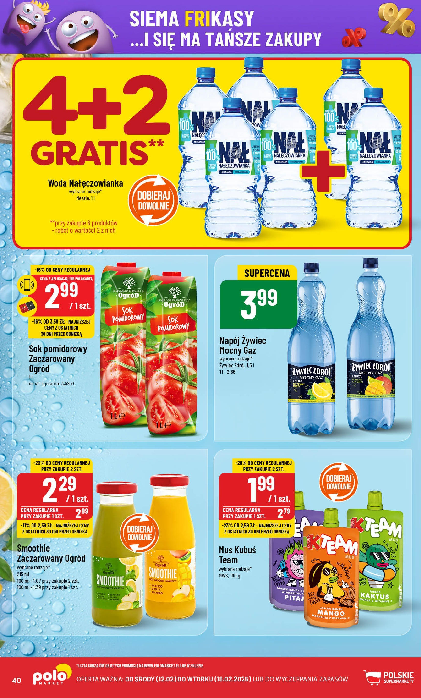 POLOmarket gazetka od jutra (12.02.2025) - Nowa PDF | Strona: 40 | Produkty: Winogrona, Cytryny, Banan, Woda