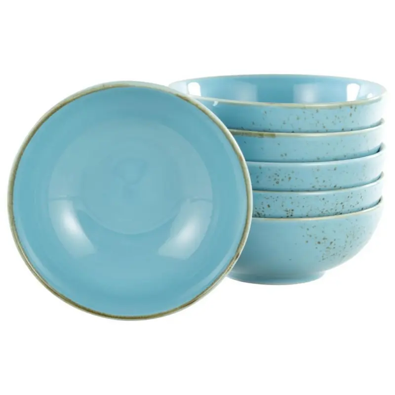 Schüsselset Steinzeug Blau 6tlg. D: 16,5 Cm