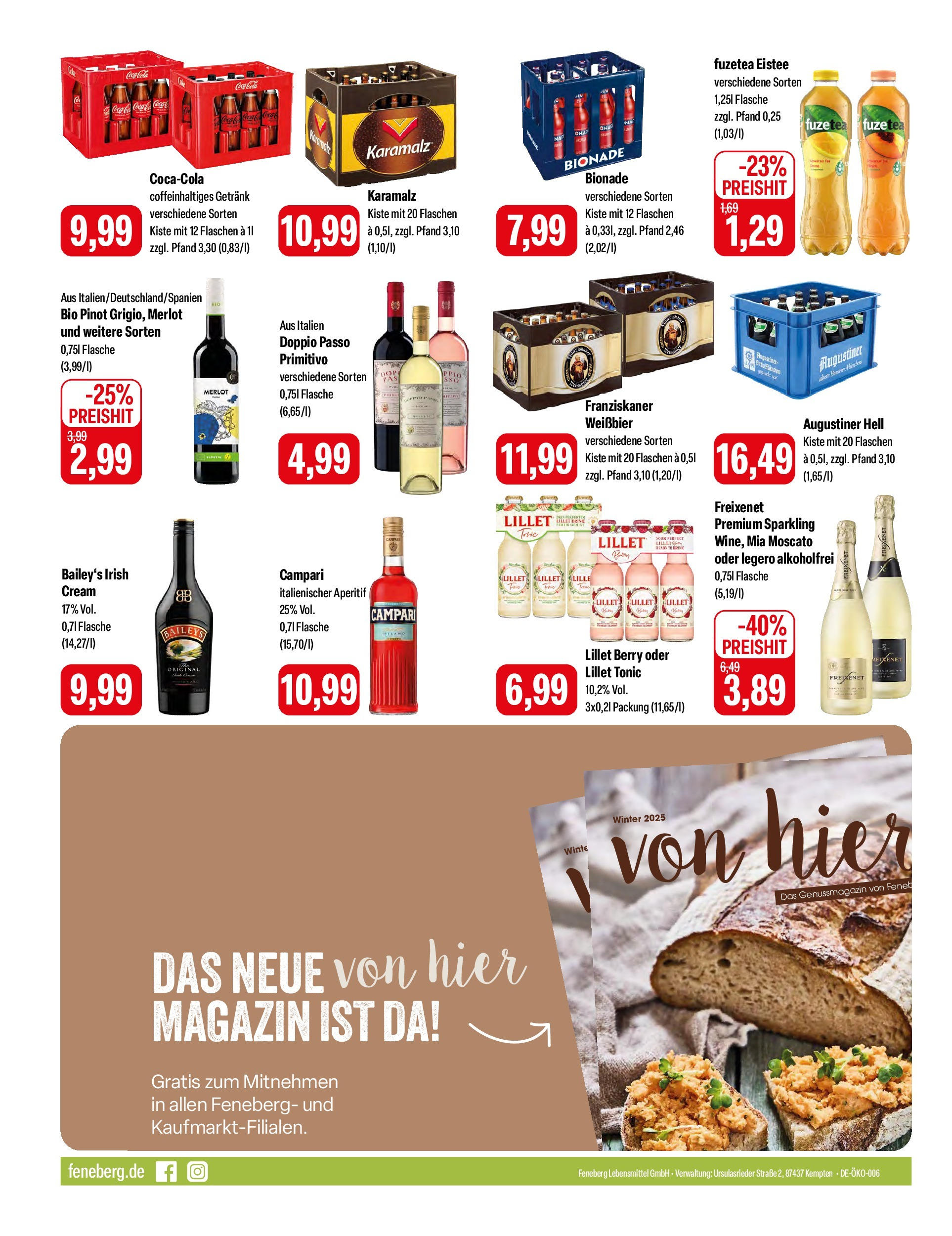 Feneberg Angebote (ab 13.02.2025) zum Blättern | Seite: 12 | Produkte: Franziskaner, Campari, Bionade, Baileys