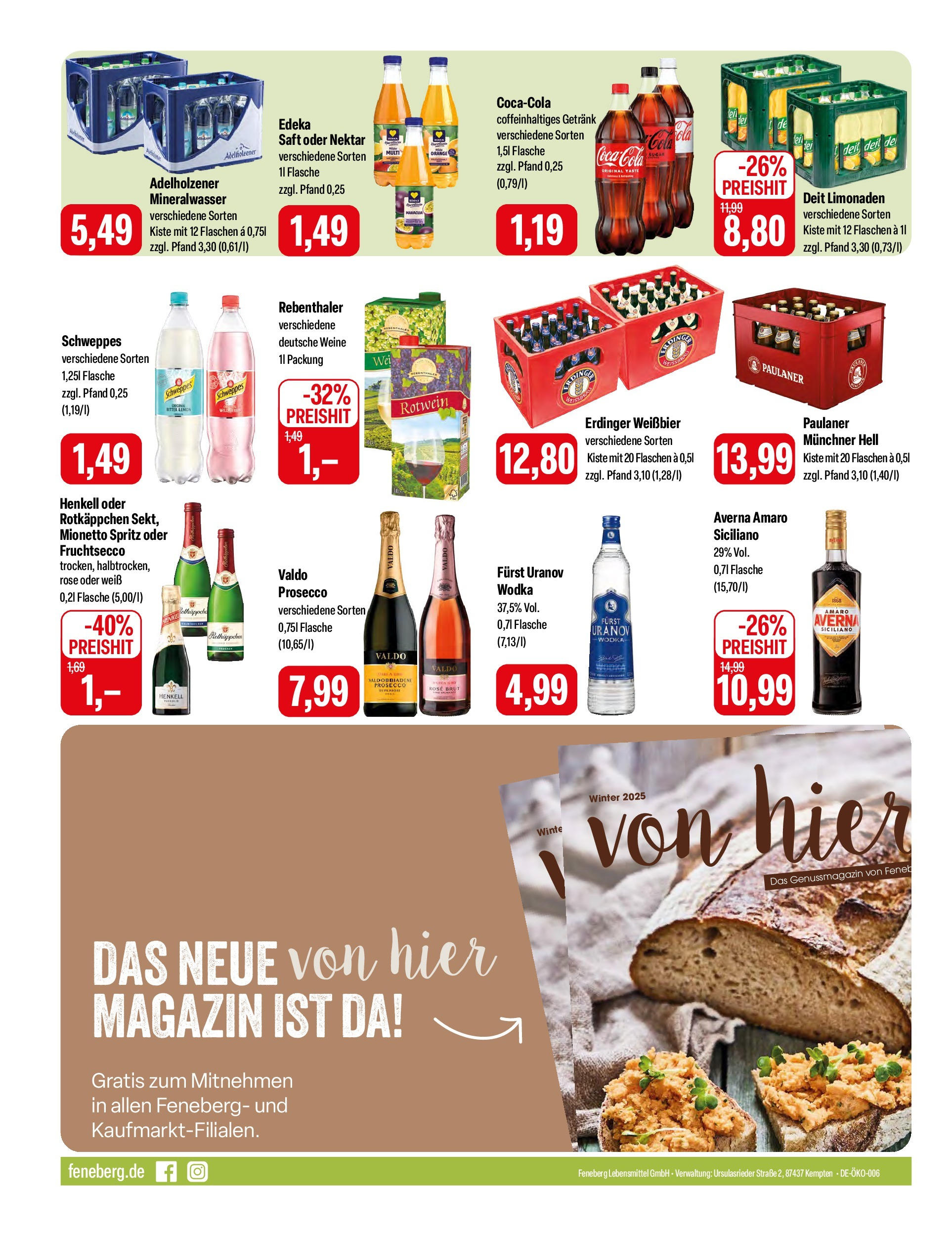 Feneberg Angebote (ab 20.02.2025) zum Blättern | Seite: 12 | Produkte: Coca cola, Rotwein, Schweppes, Prosecco