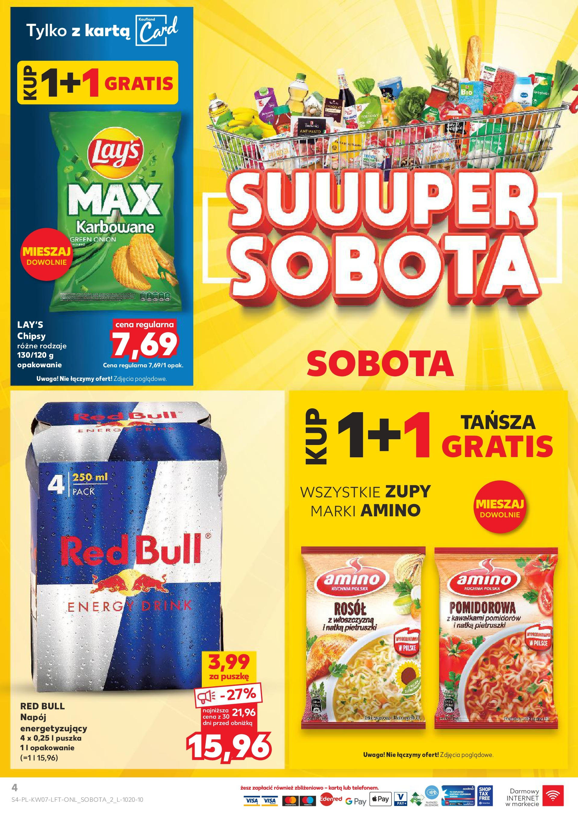 Kaufland gazetka od 13.02.2025 - od jutra PDF | Strona: 4 | Produkty: Karta, Chipsy, Red bull