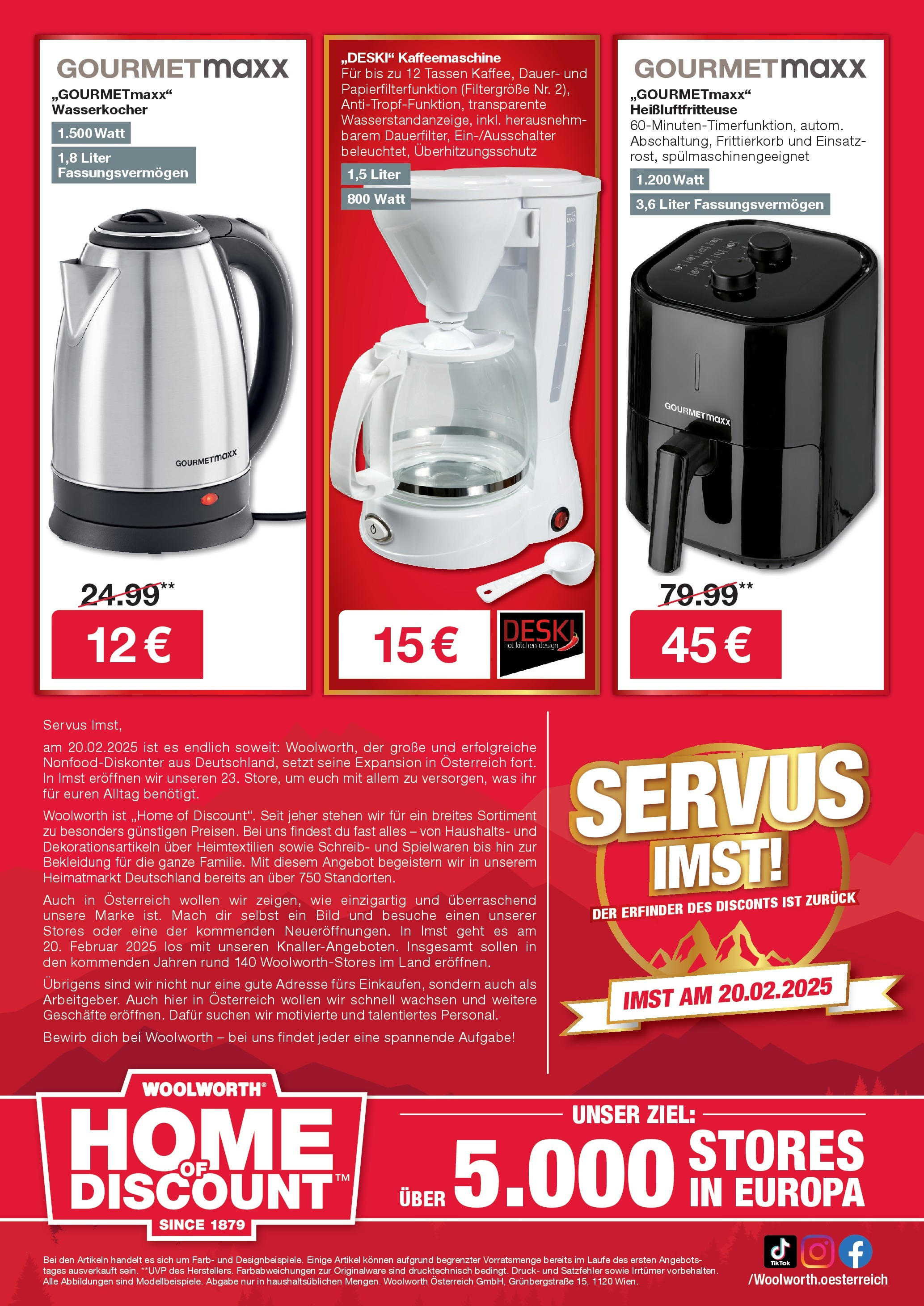 Woolworth Flugblatt von 19.02.2025 - Aktuelle Angebote | Seite: 12 | Produkte: Bekleidung, Kaffeemaschine, Wasserkocher