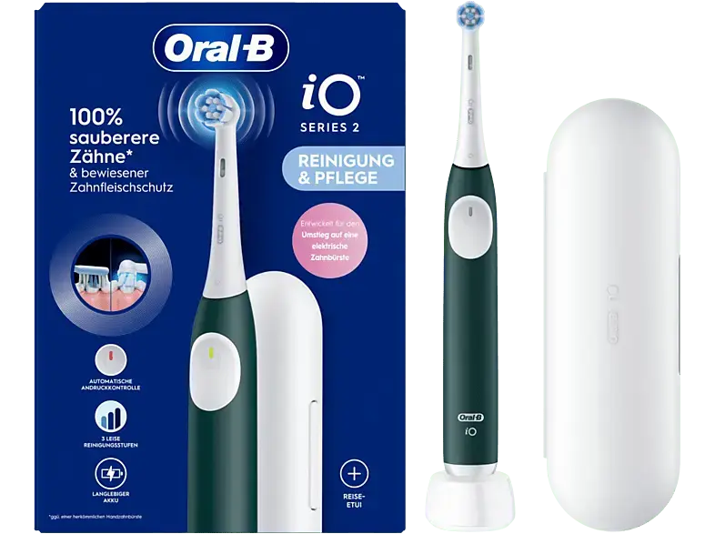 Oral-B iO Series 2 Elektrische Zahnbürste mit Reiseetui Grün
