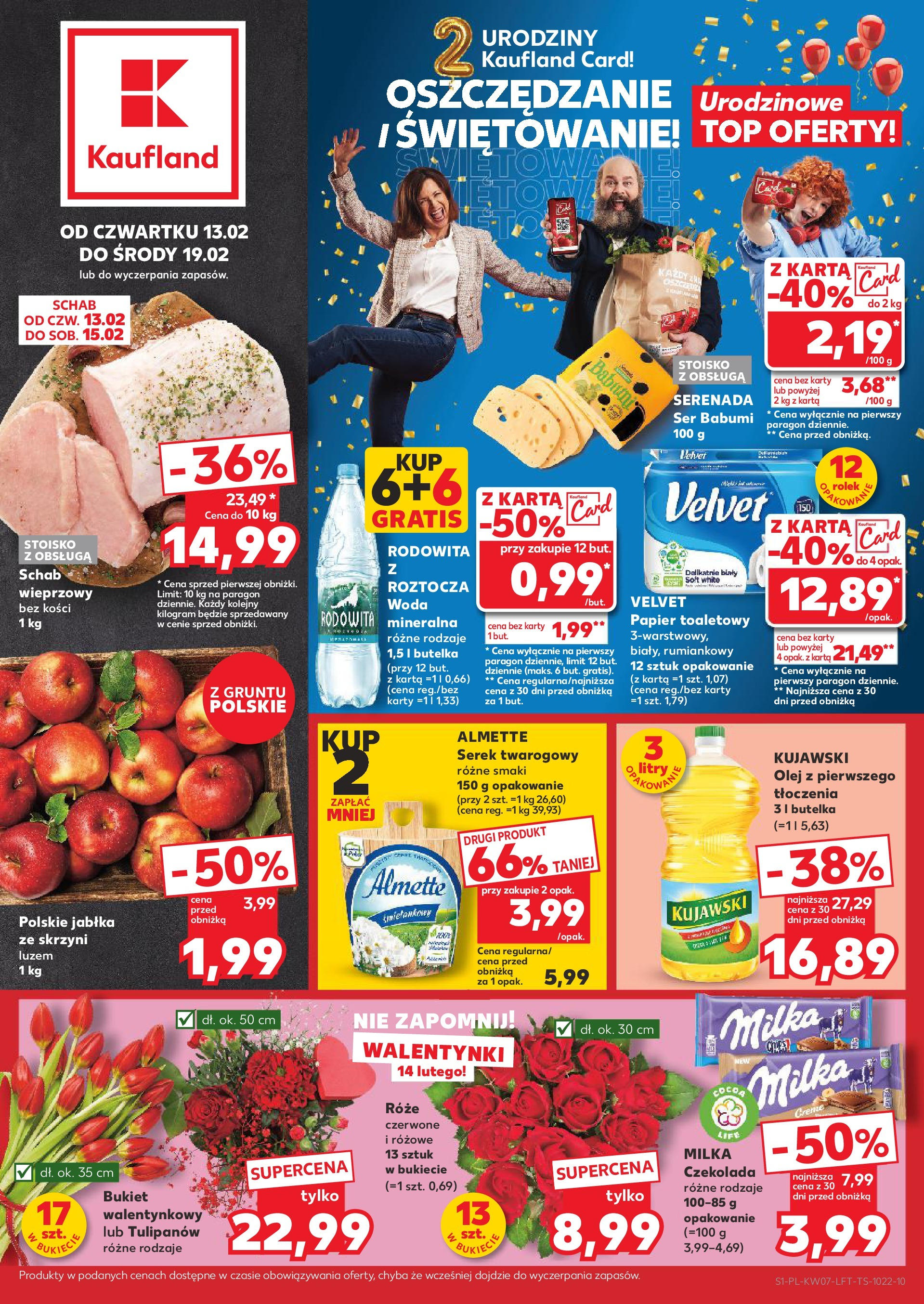 Kaufland gazetka od 13.02.2025 - od jutra PDF | Strona: 1 | Produkty: Top, Papier toaletowy, Ser, Jabłka