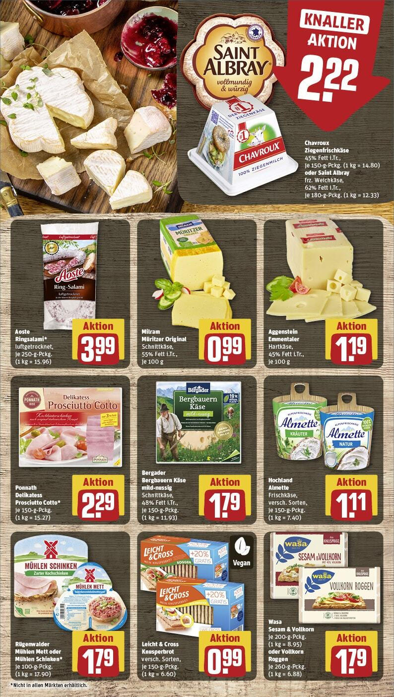 Rewe - Berg, Perchastraße 3 (ab 17.02.2025) zum Blättern » Angebote | Seite: 11 | Produkte: Almette, Käse, Ziegenkäse, Schinken