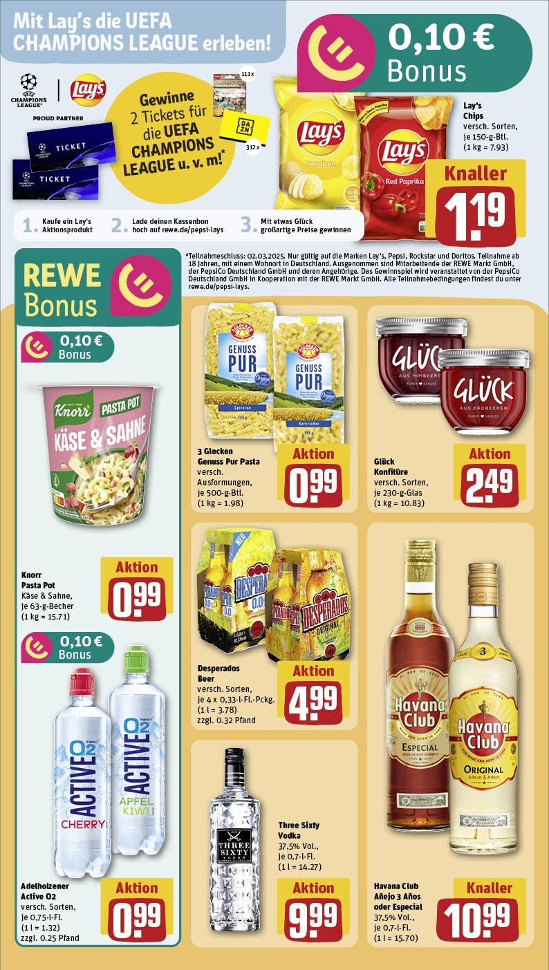 Rewe Prospekt 	 (ab 17.02.2025) zum Blättern » Angebote | Seite: 13 | Produkte: Knorr, Paprika, Pasta, Chips