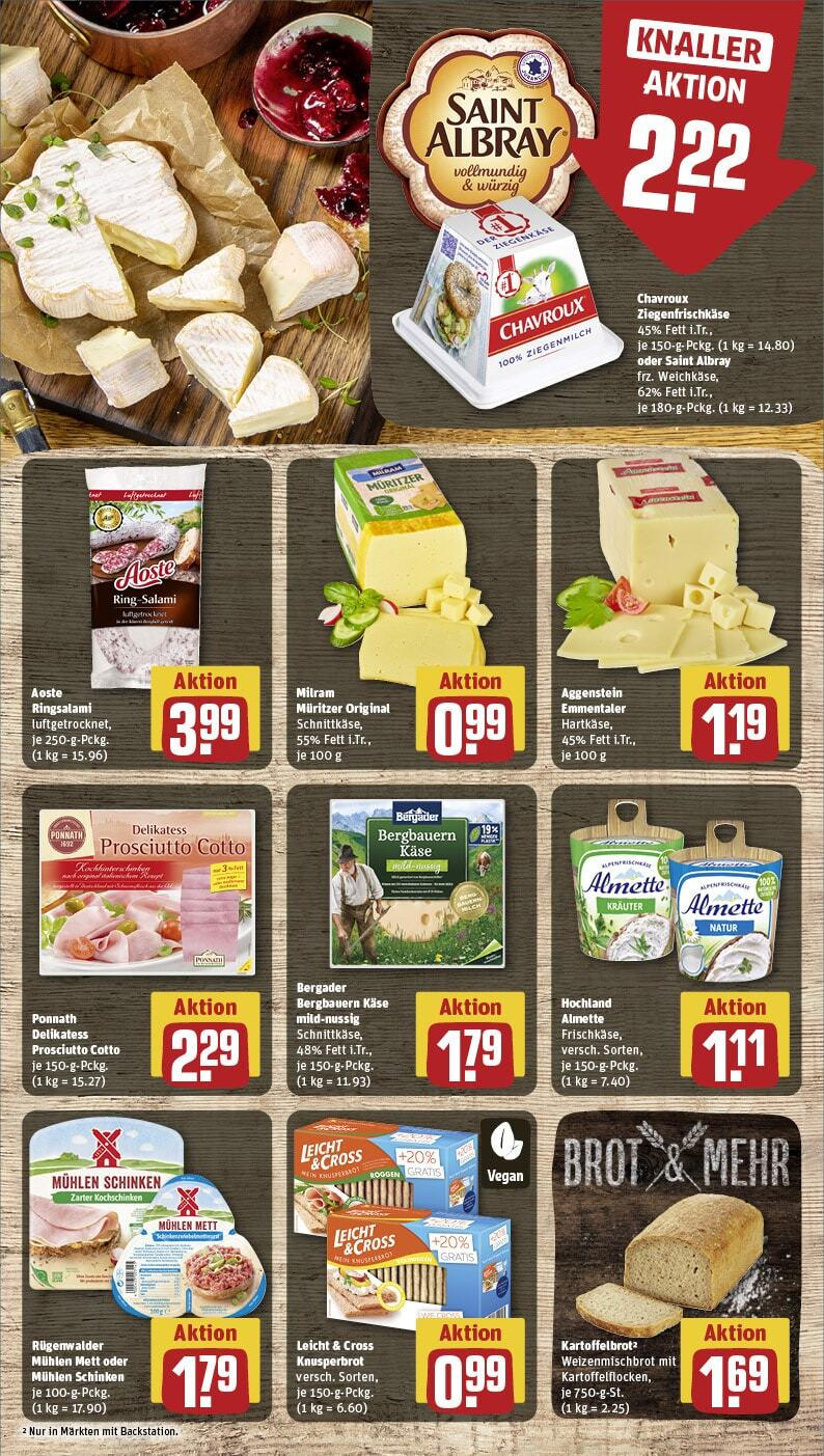 Rewe Prospekt 	 (ab 17.02.2025) zum Blättern » Angebote | Seite: 11 | Produkte: Käse, Ziegenkäse, Brot, Schinken