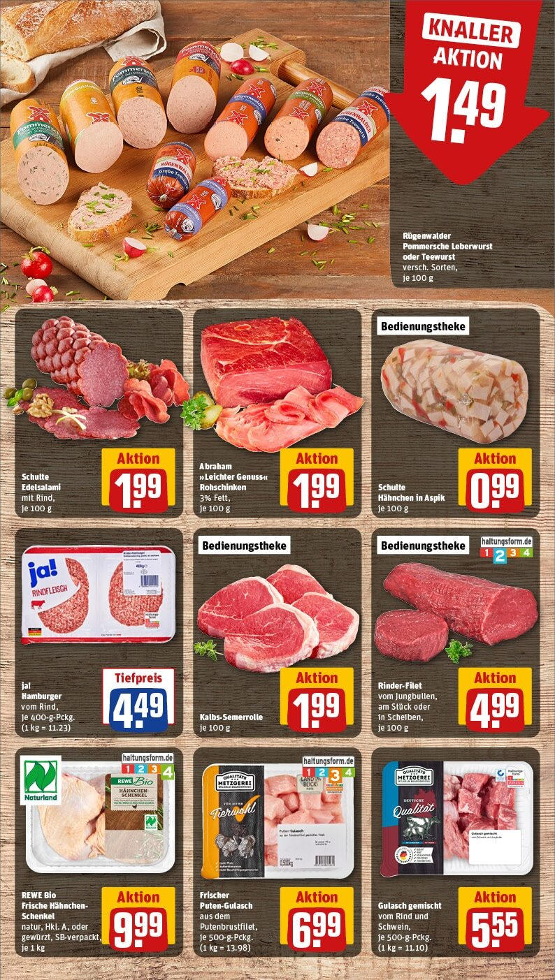 Rewe - Frankfurt Am Main, Dahlmannstraße 3 (ab 17.02.2025) zum Blättern » Angebote | Seite: 10 | Produkte: Hahnchen, Rinderfilet, Gulasch, Rindfleisch