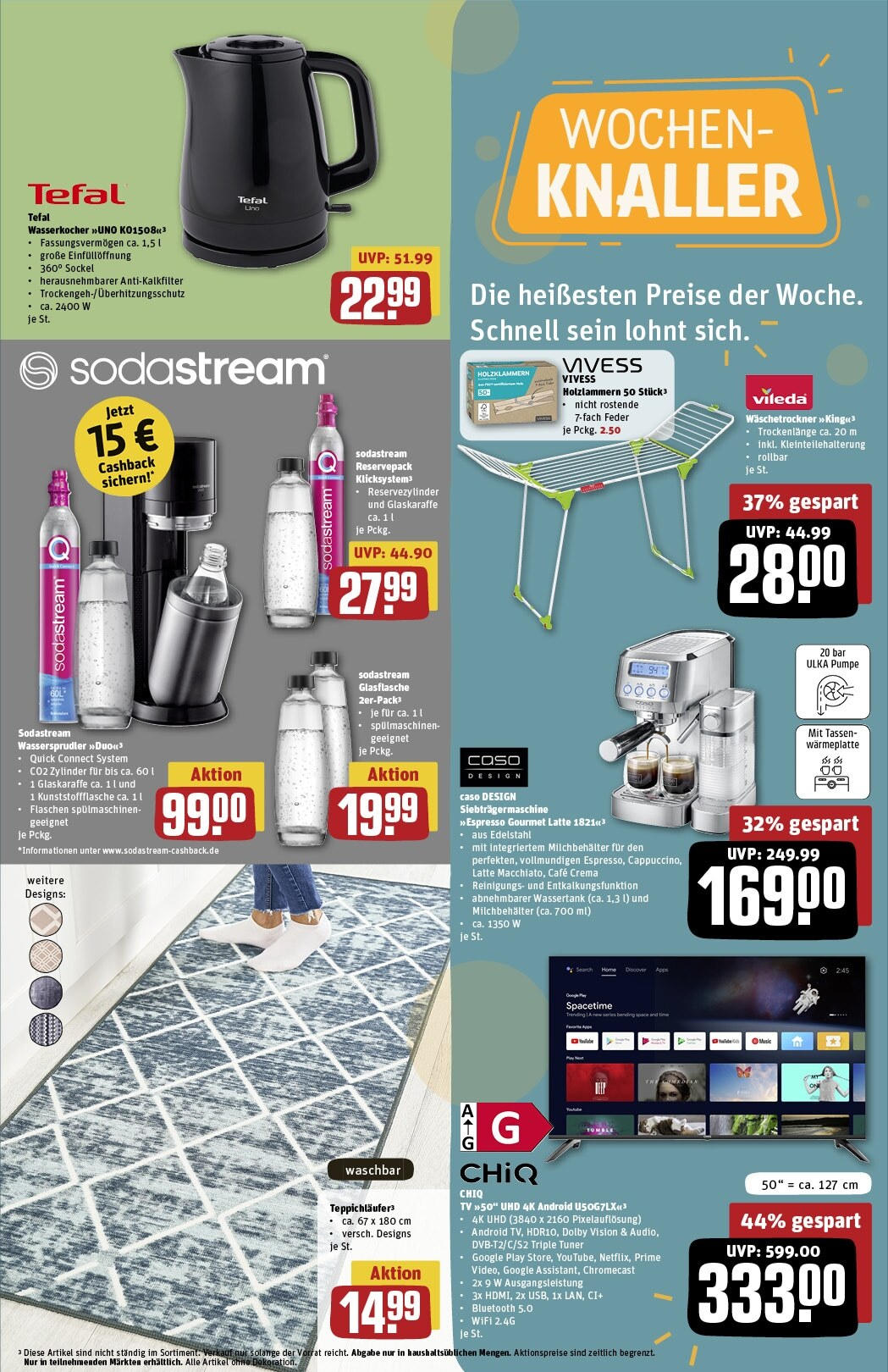 Rewe - Rewe: Wochenangebote (ab 16.02.2025) zum Blättern » Angebote | Seite: 29 | Produkte: Wasserkocher, TV, Sodastream