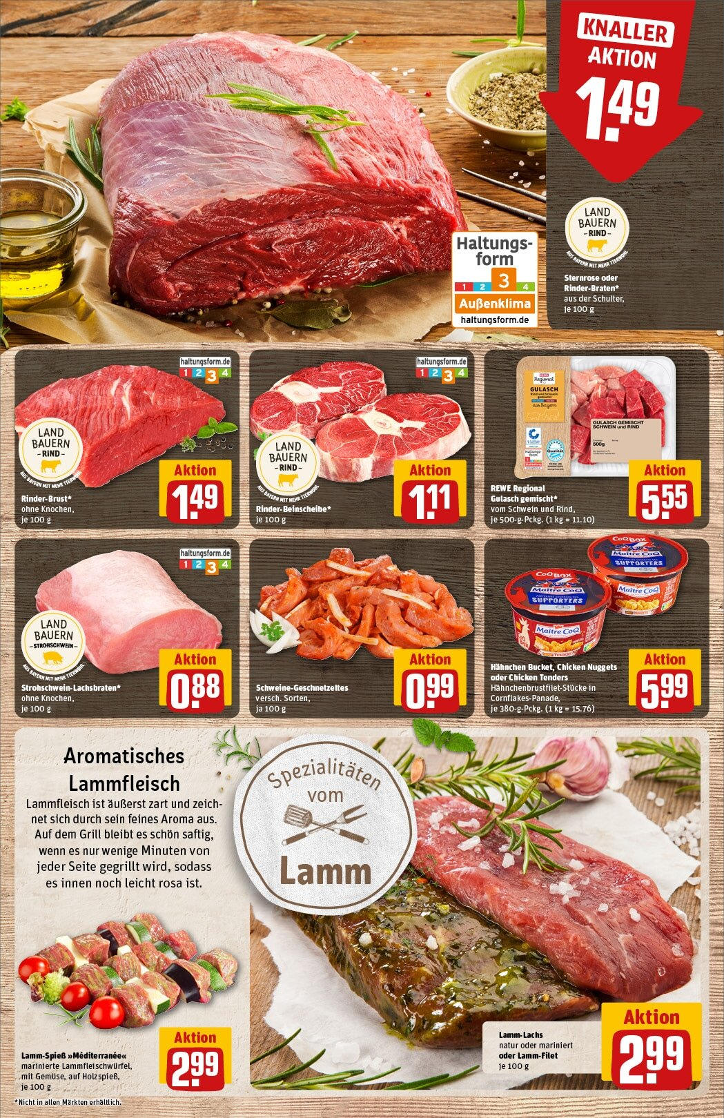 Rewe - Pegnitz, Nürnberger Straße, e 20 (ab 17.02.2025) zum Blättern » Angebote | Seite: 11 | Produkte: Grill, Hahnchen, Gulasch