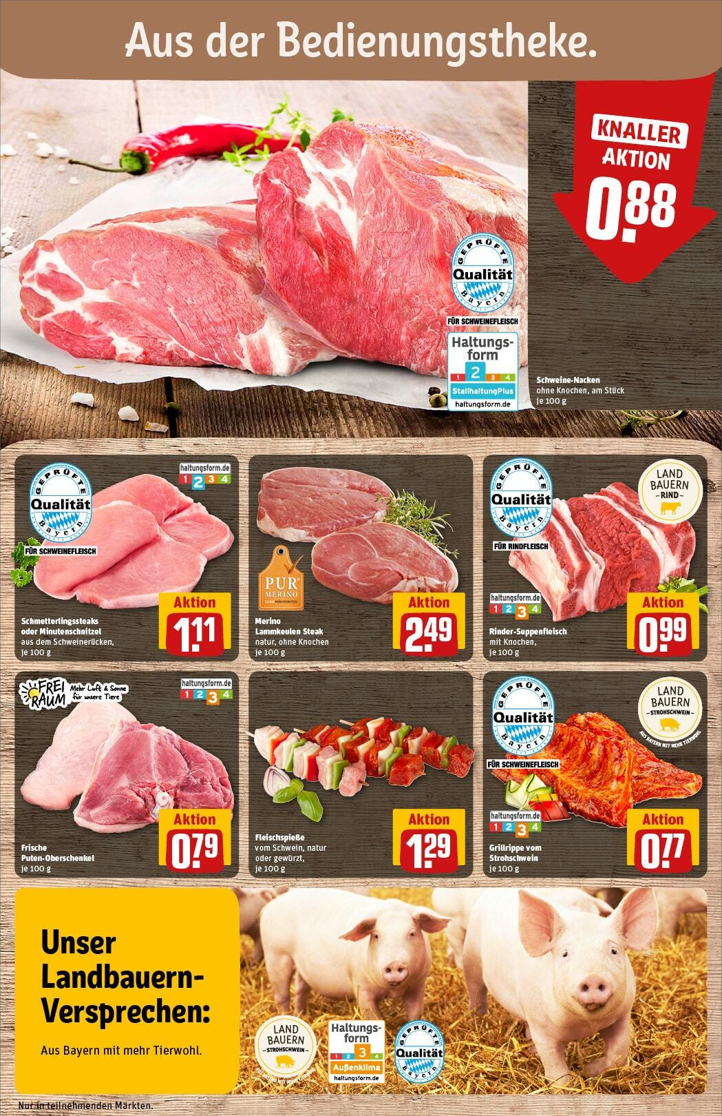 Rewe - Pegnitz, Nürnberger Straße, e 20 (ab 17.02.2025) zum Blättern » Angebote | Seite: 12 | Produkte: Schweinenacken, Schweinefleisch, Rindfleisch, Steak