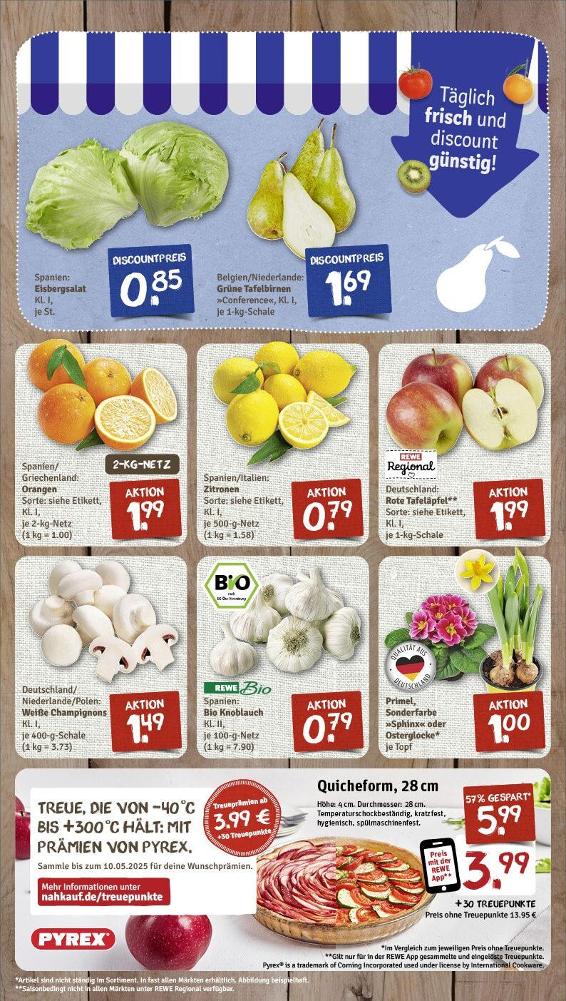 Rewe - Bakede, Heerstraße 1 (ab 17.02.2025) zum Blättern » Angebote | Seite: 3 | Produkte: Eisbergsalat, Champignons, Knoblauch, Zitronen