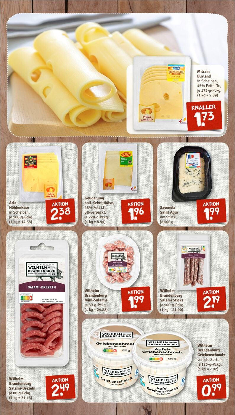 Rewe - Bakede, Heerstraße 1 (ab 17.02.2025) zum Blättern » Angebote | Seite: 7 | Produkte: Gouda, Äpfel, Milram, Salami