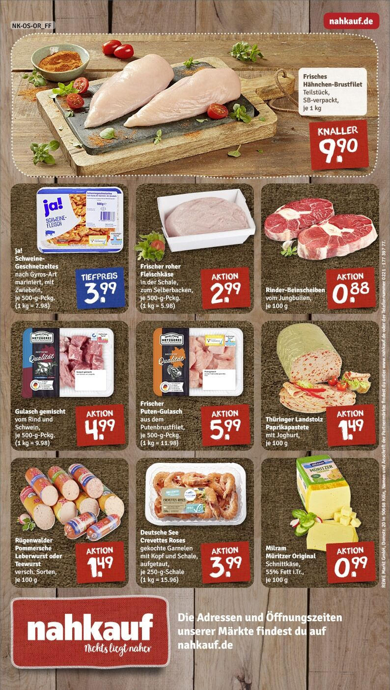 Rewe - Sömmerda, Gutsmuthsplatz 1 (ab 17.02.2025) zum Blättern » Angebote | Seite: 8 | Produkte: Garnelen, Milram, Gulasch, Fleisch