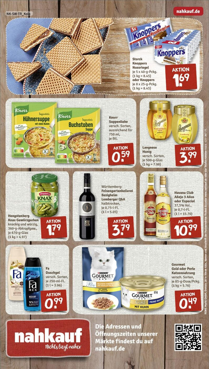 Rewe - Rewe: Wochenangebote (ab 16.02.2025) zum Blättern » Angebote | Seite: 8 | Produkte: Havana club, Langnese, Duschgel, Knoppers