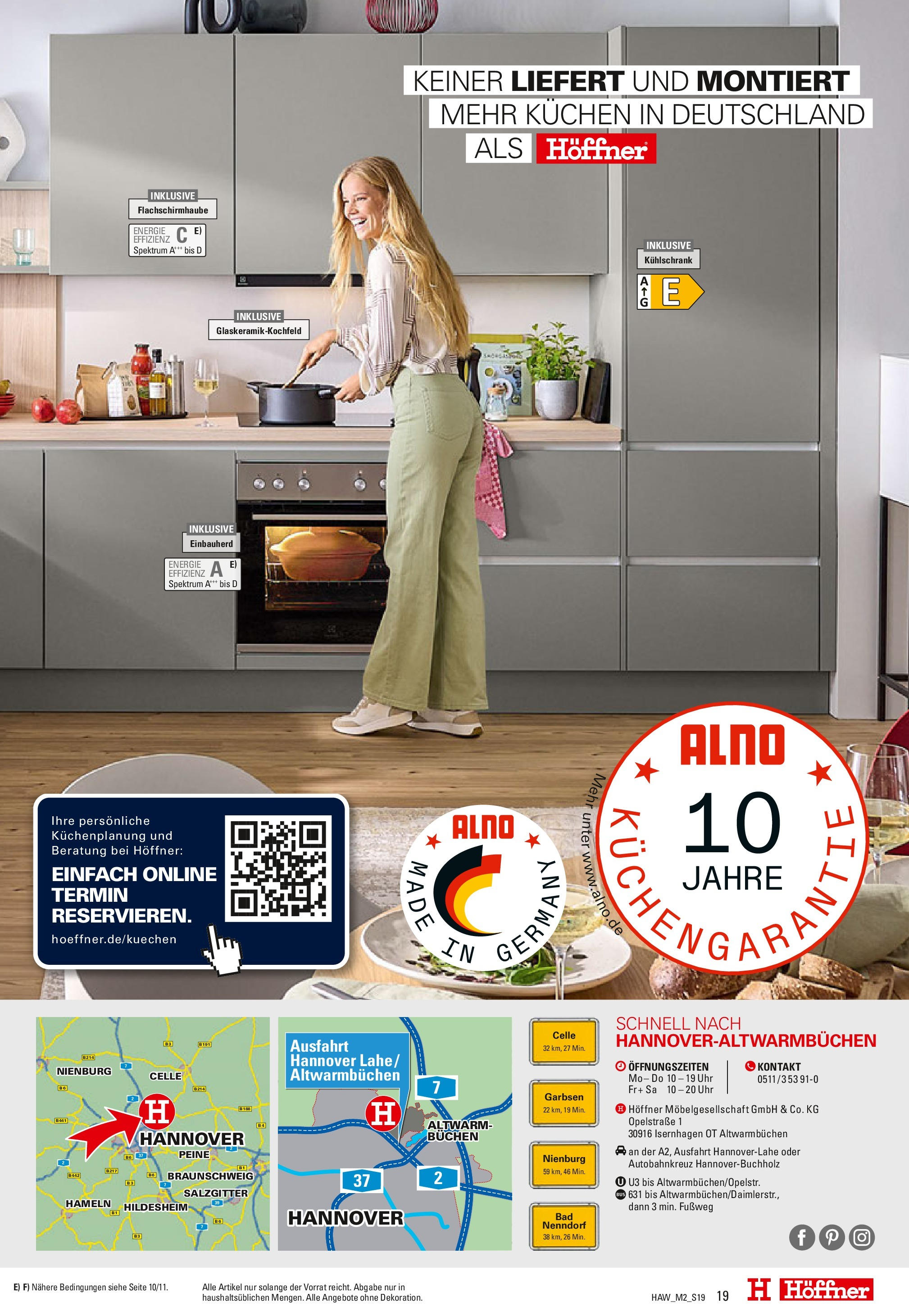 Höffner Möbel Power - Isernhagen/ot Altwarmbüchen (ab 12.02.2025) zum Blättern | Seite: 19 | Produkte: Küche, Kühlschrank, Kuchen, Uhr