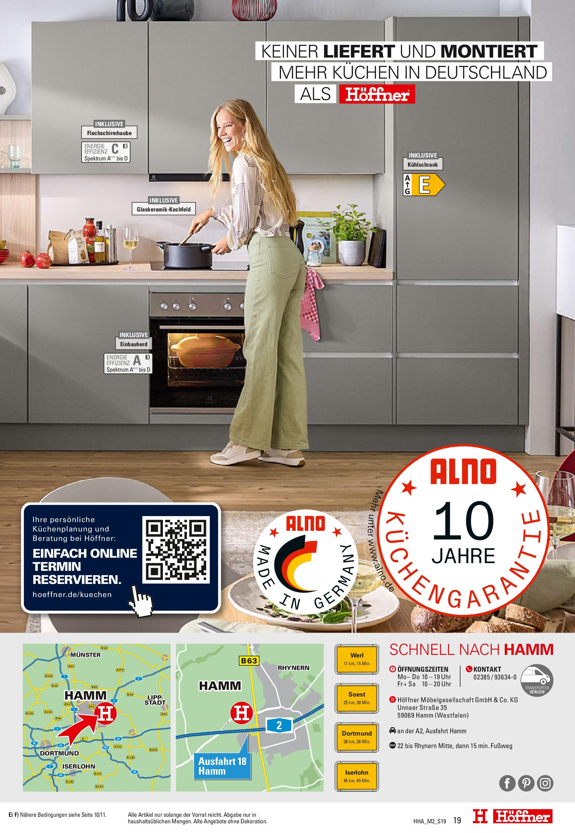 Höffner Möbel Power - Hamm (ab 12.02.2025) zum Blättern | Seite: 19 | Produkte: Küche, Kühlschrank, Kuchen, Uhr