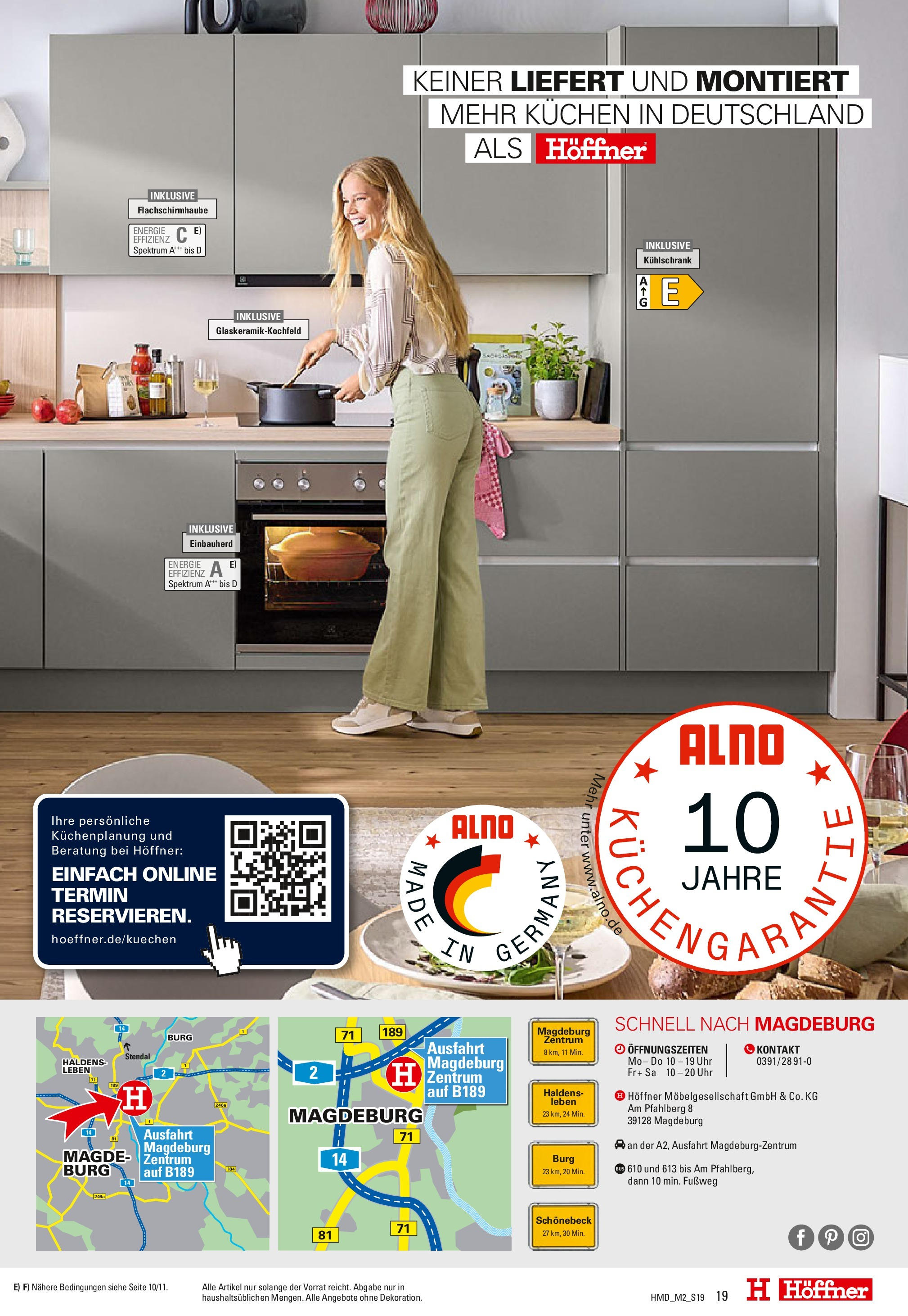 Höffner Möbel Power - Magdeburg (ab 12.02.2025) zum Blättern | Seite: 19 | Produkte: Küche, Kühlschrank, Kuchen, Uhr