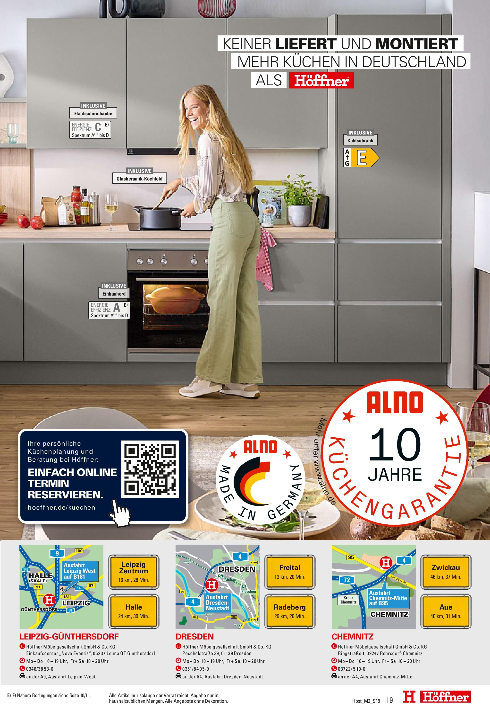 Höffner Möbel Power - Chemnitz-Röhrsdorf, Dresden? Leuna (ab 12.02.2025) zum Blättern | Seite: 19 | Produkte: Kühlschrank, Kuchen, Uhr