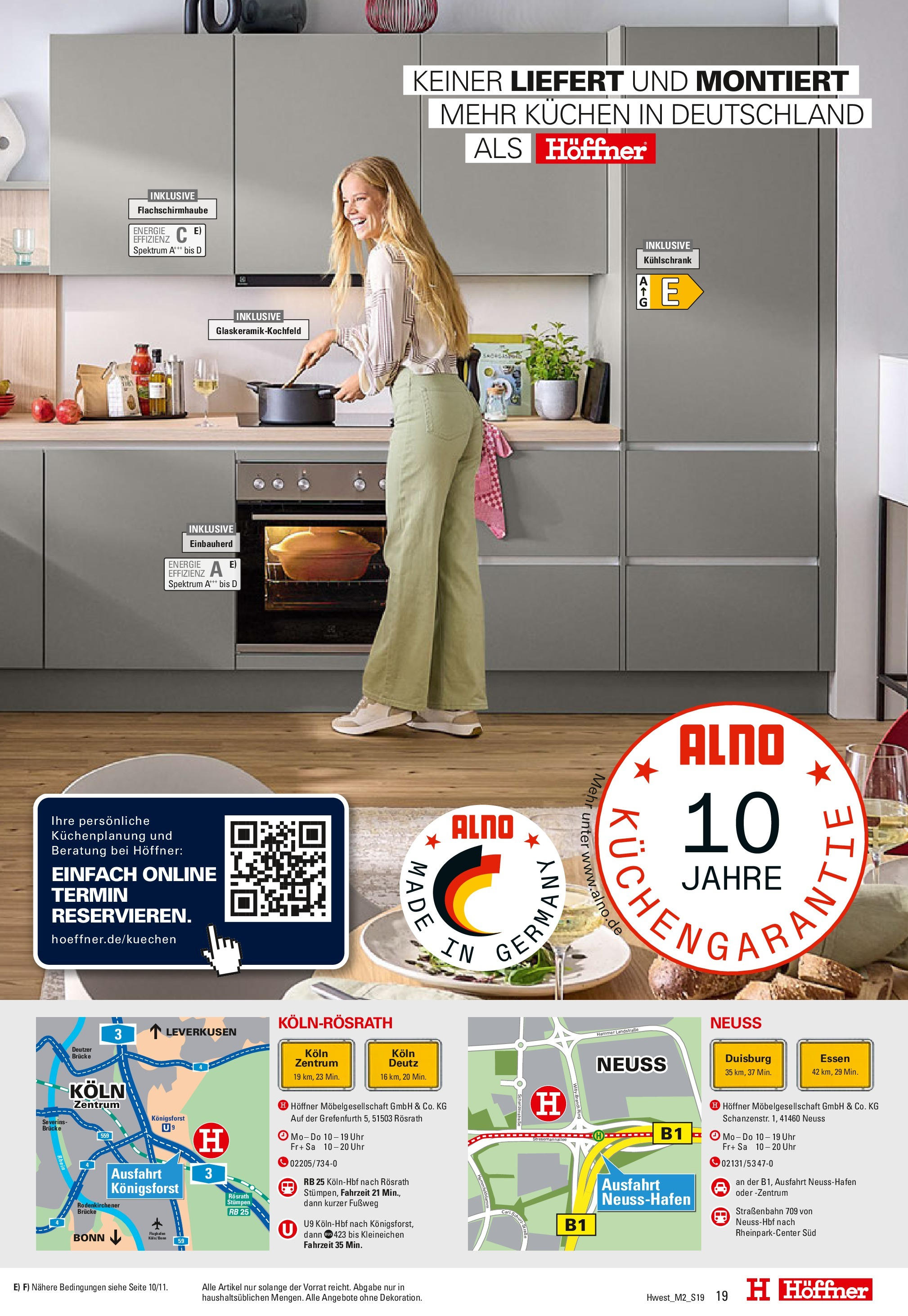 Höffner Möbel Power - Rösrath, Neuss (ab 12.02.2025) zum Blättern | Seite: 19 | Produkte: Kühlschrank, Kuchen, Uhr