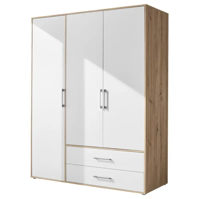 Kleiderschrank 3trg Lembo San Remo/Weiß B: 155 cm
