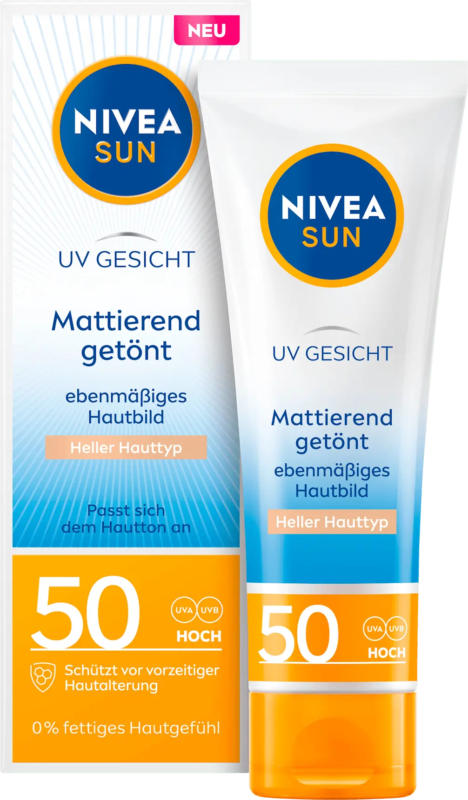 NIVEA SUN Sonnenfluid Gesicht mattierend & hell getönt LSF 50