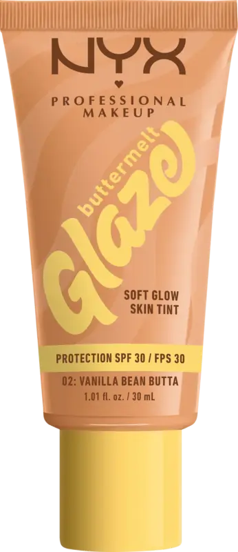 NYX PROFESSIONAL MAKEUP Foundation Buttermelt Glaze mit LSF 30, 02 Vanilla Bean Butta