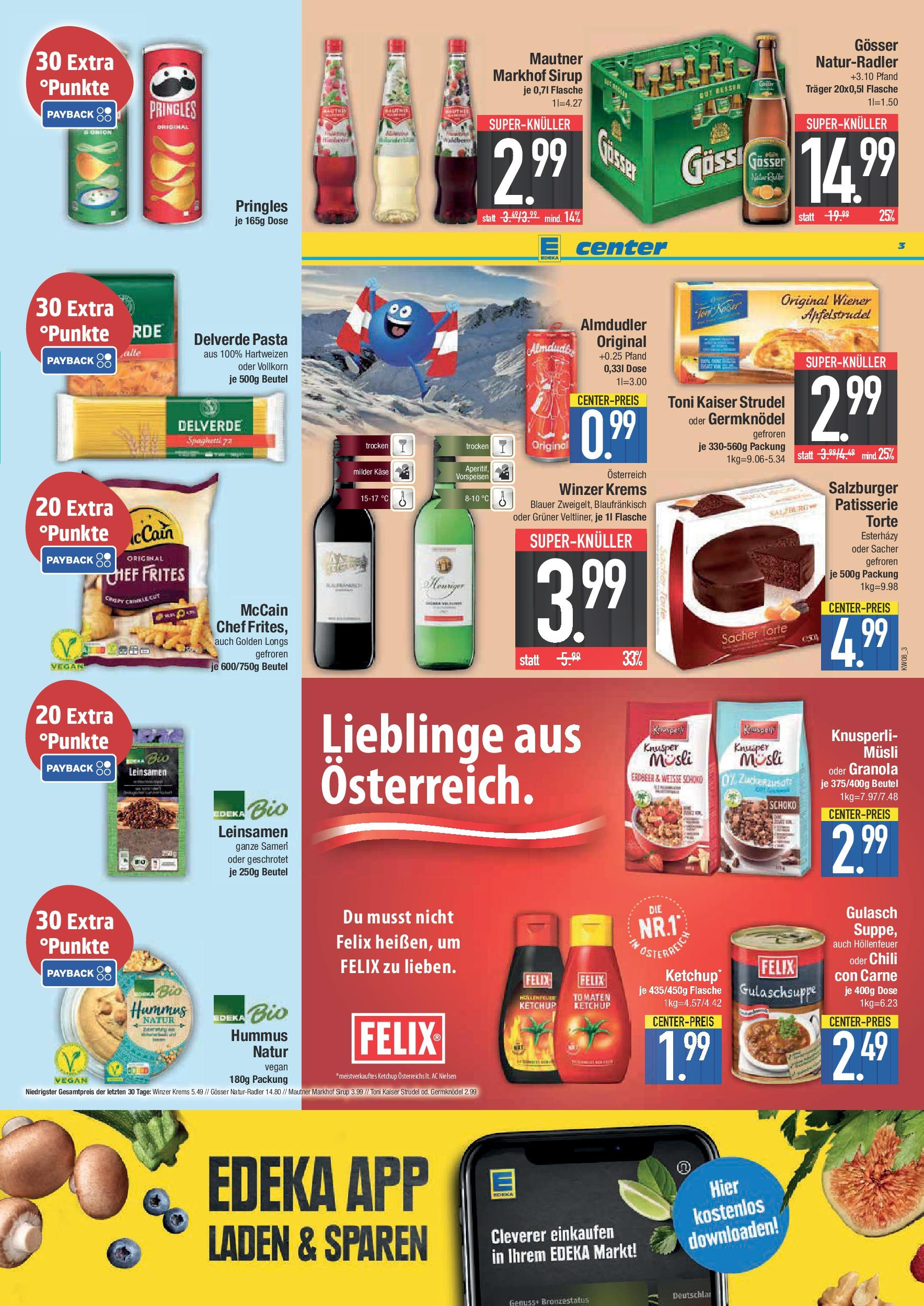 Edeka - E center: Wochenangebote (ab 16.02.2025) » Angebote Online | Seite: 3 | Produkte: Musli, Sirup, McCain, Pasta