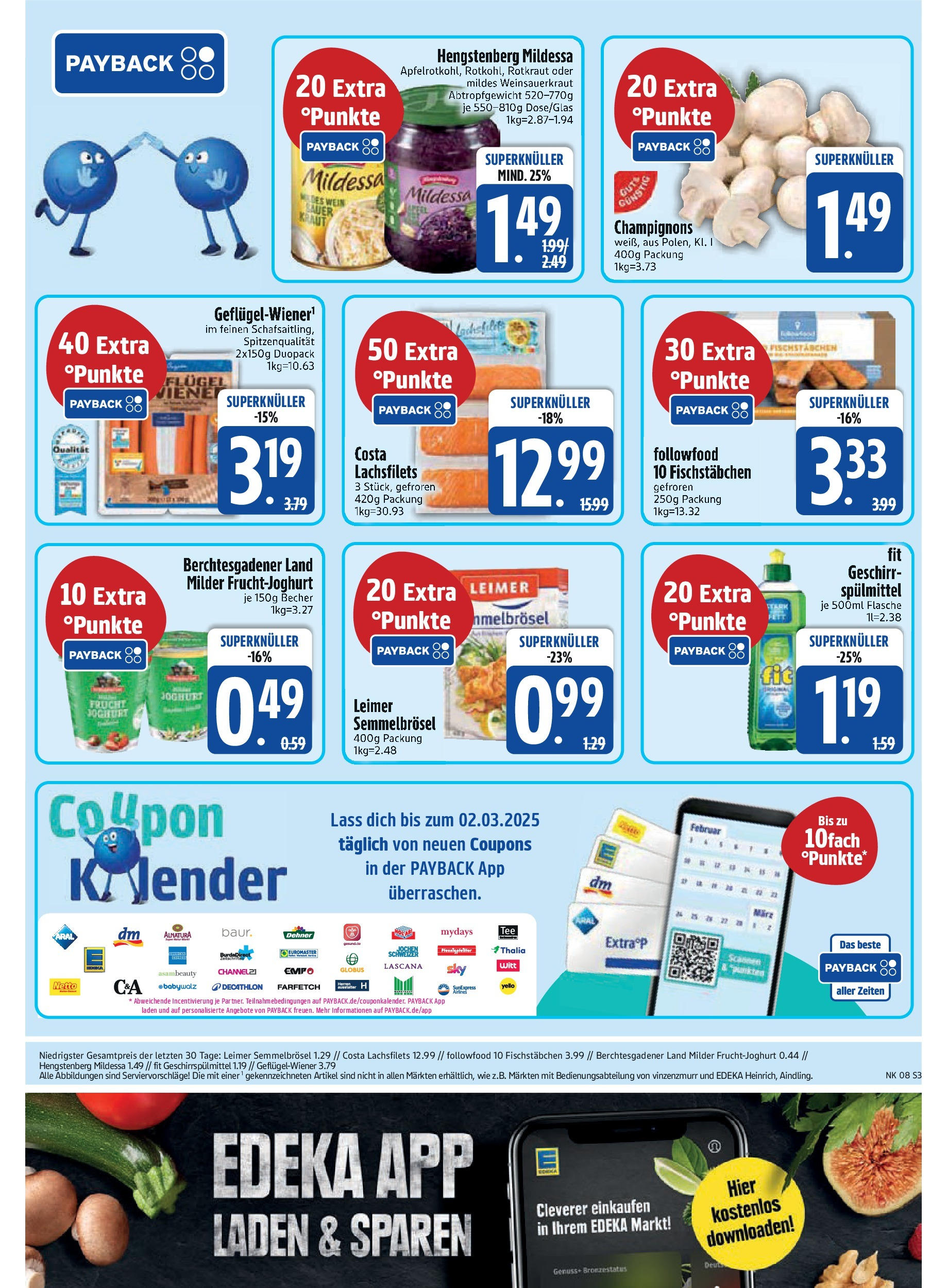 Edeka - EDEKA: Wochenangebote (ab 16.02.2025) » Angebote Online | Seite: 3 | Produkte: Fruchtjoghurt, Champignons, Kraut, Wein