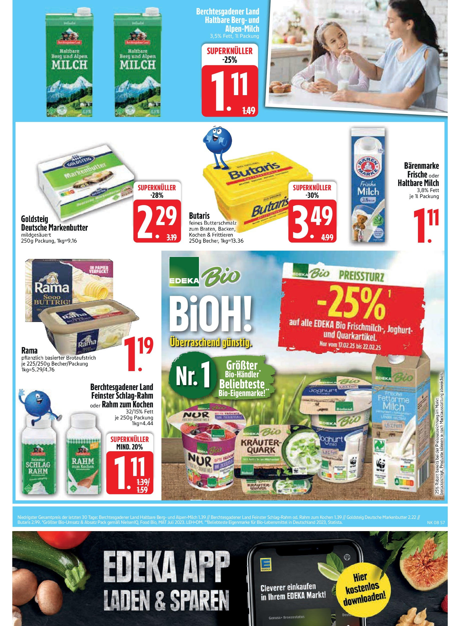 Edeka - EDEKA: Wochenangebote (ab 16.02.2025) » Angebote Online | Seite: 7 | Produkte: Rama, Quark, Milch, Haltbare milch