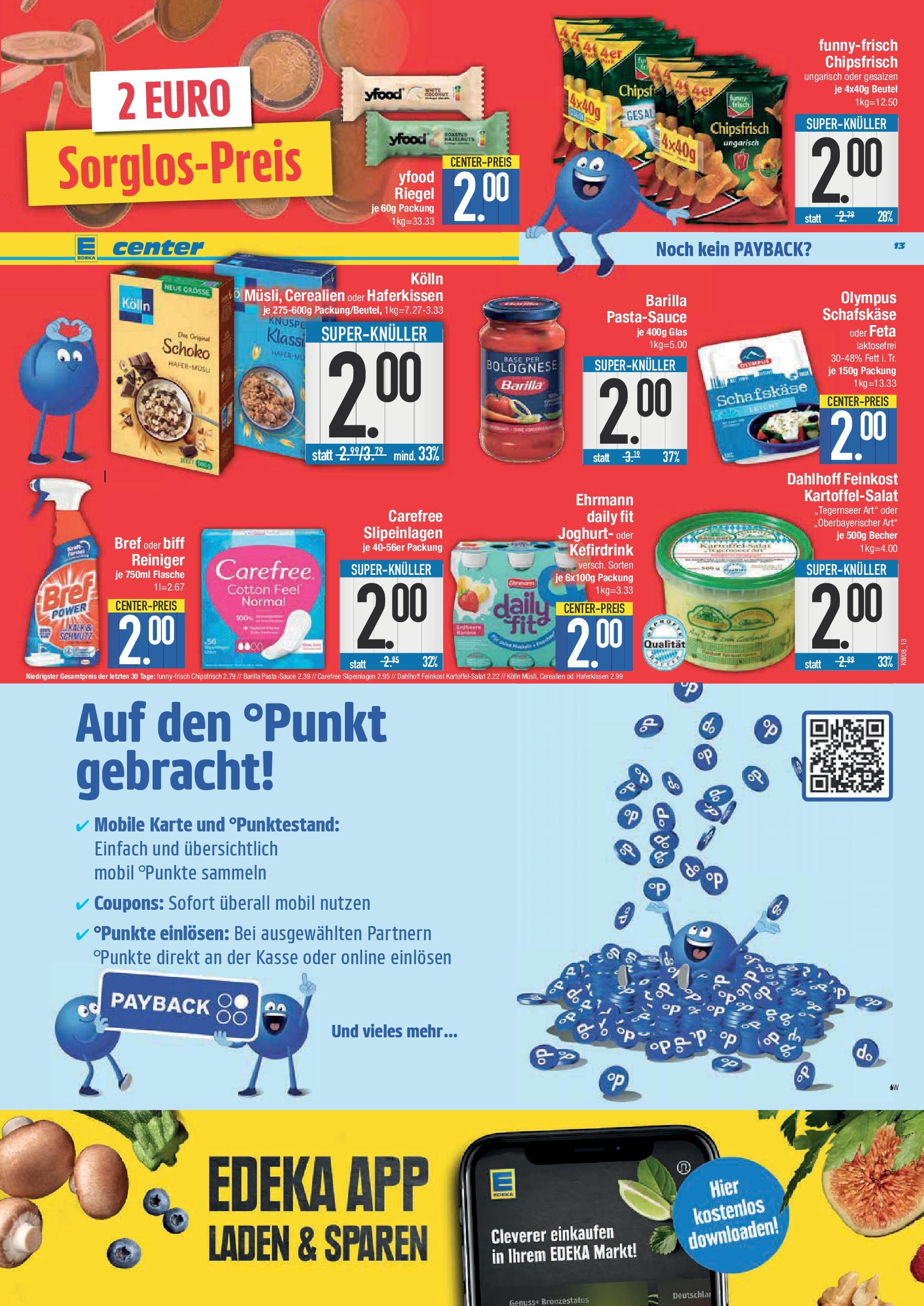 Edeka - E center: Wochenangebote (ab 16.02.2025) » Angebote Online | Seite: 13 | Produkte: Feta, Barilla, Funny frisch, YFood