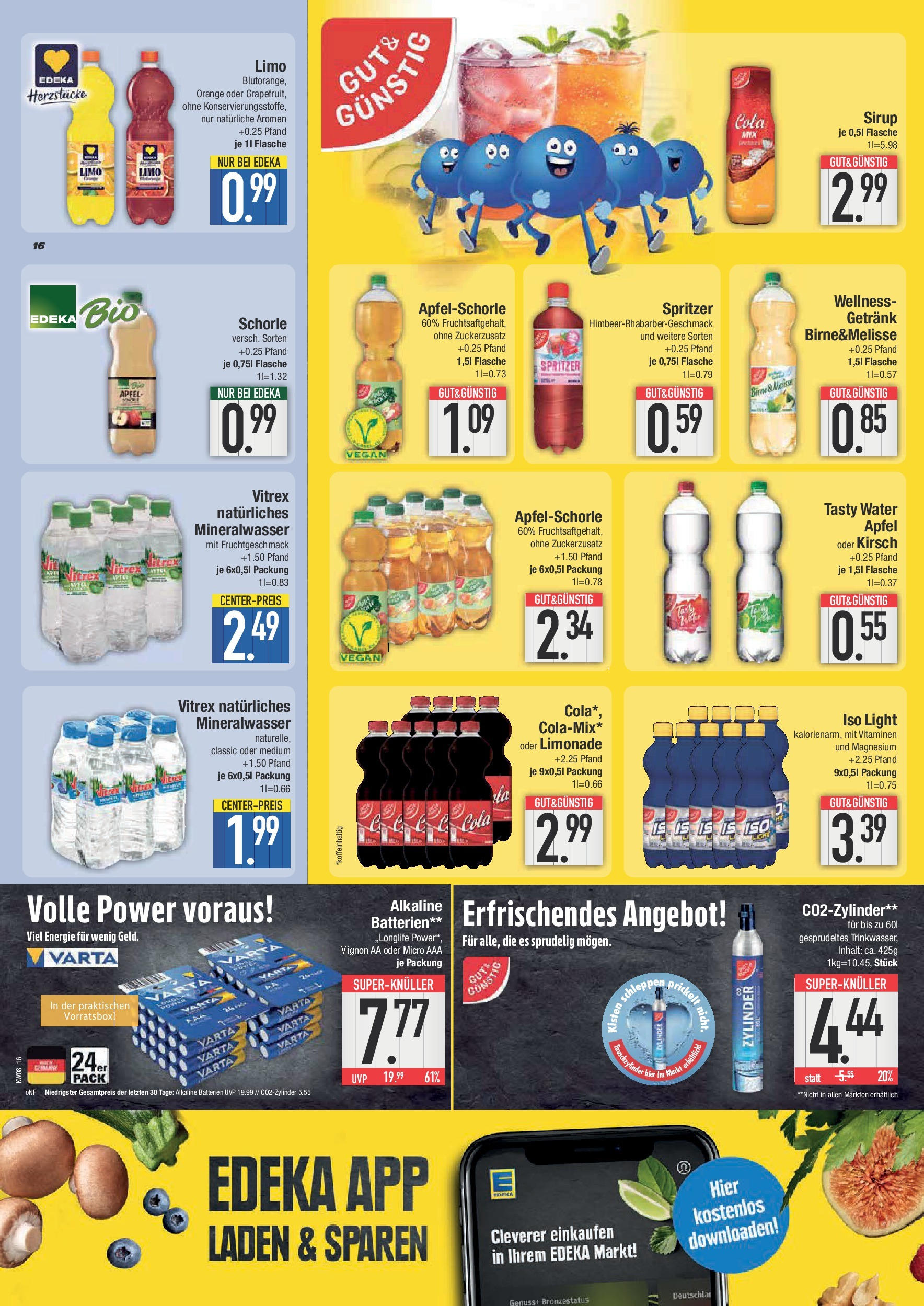 Edeka - E center: Wochenangebote (ab 16.02.2025) » Angebote Online | Seite: 16 | Produkte: Cola, Äpfel, Limonade, Sirup