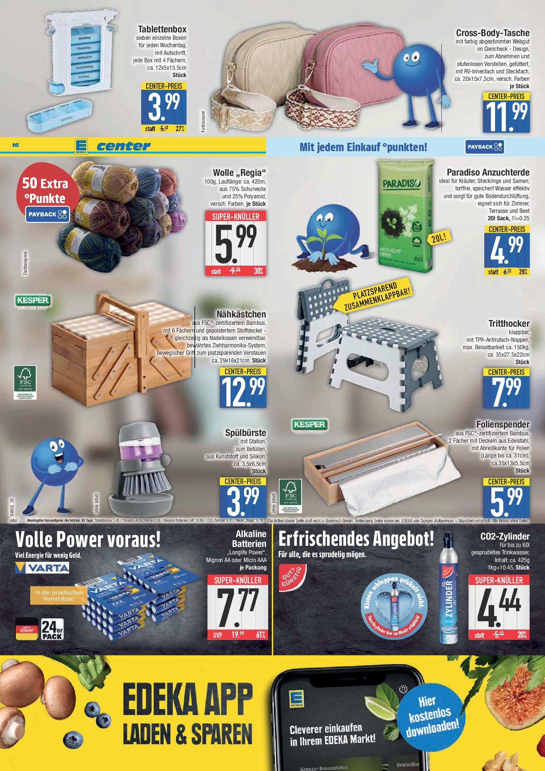 Edeka - E center: Wochenangebote (ab 16.02.2025) » Angebote Online | Seite: 16 | Produkte: Batterien, Box, Wasser