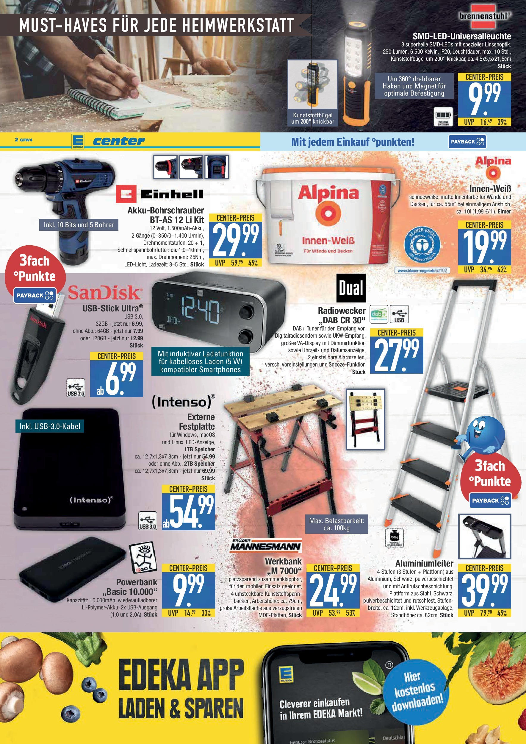 Edeka - E center: Wochenangebote (ab 16.02.2025) » Angebote Online | Seite: 18 | Produkte: USB, Smartphones, Radiowecker, Powerbank