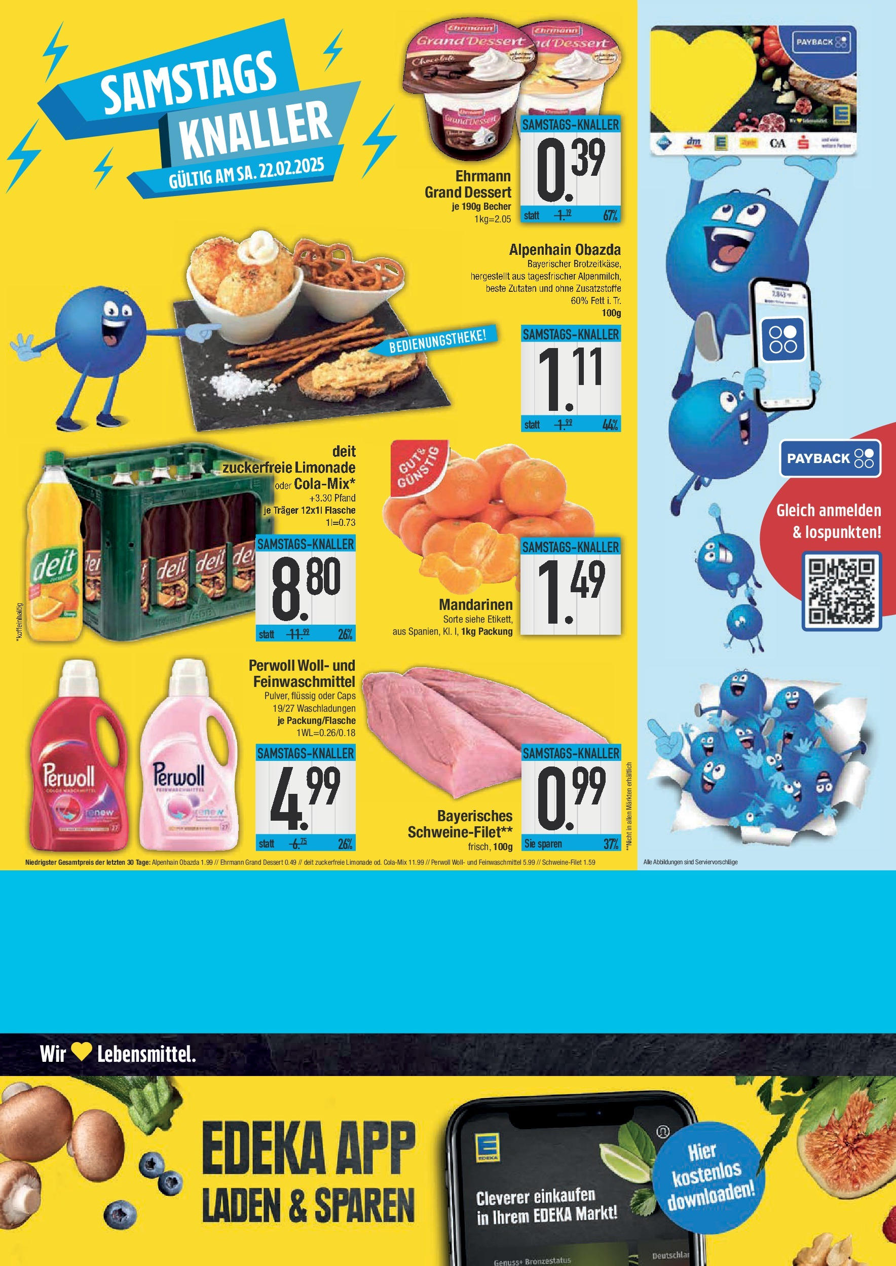 Edeka - E center: Wochenangebote (ab 16.02.2025) » Angebote Online | Seite: 20 | Produkte: Mandarinen, Perwoll, Limonade, Schweinefilet