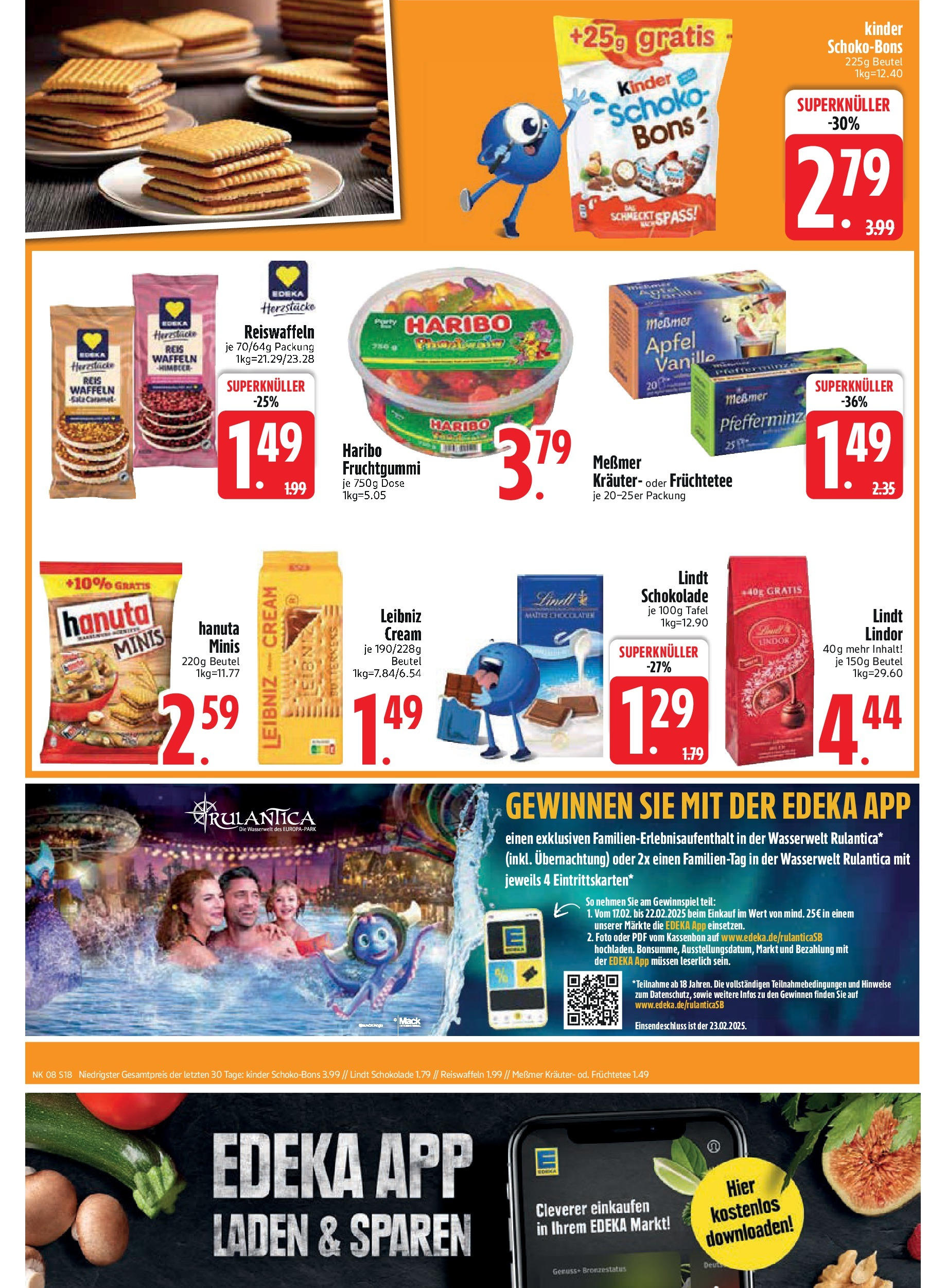 Edeka - EDEKA: Wochenangebote (ab 16.02.2025) » Angebote Online | Seite: 18 | Produkte: Messmer, Waffeln, Reis, Lindt