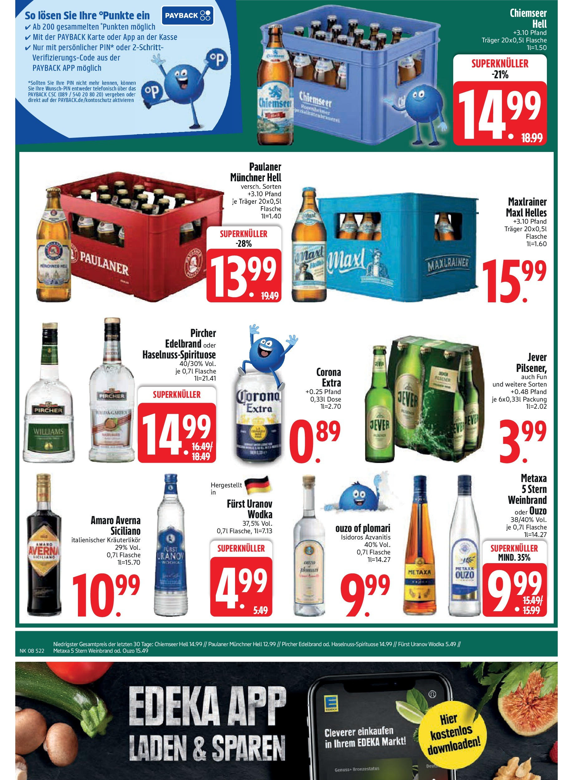 Edeka - EDEKA: Wochenangebote (ab 16.02.2025) » Angebote Online | Seite: 22 | Produkte: Ouzo, Metaxa, Jever, Wodka