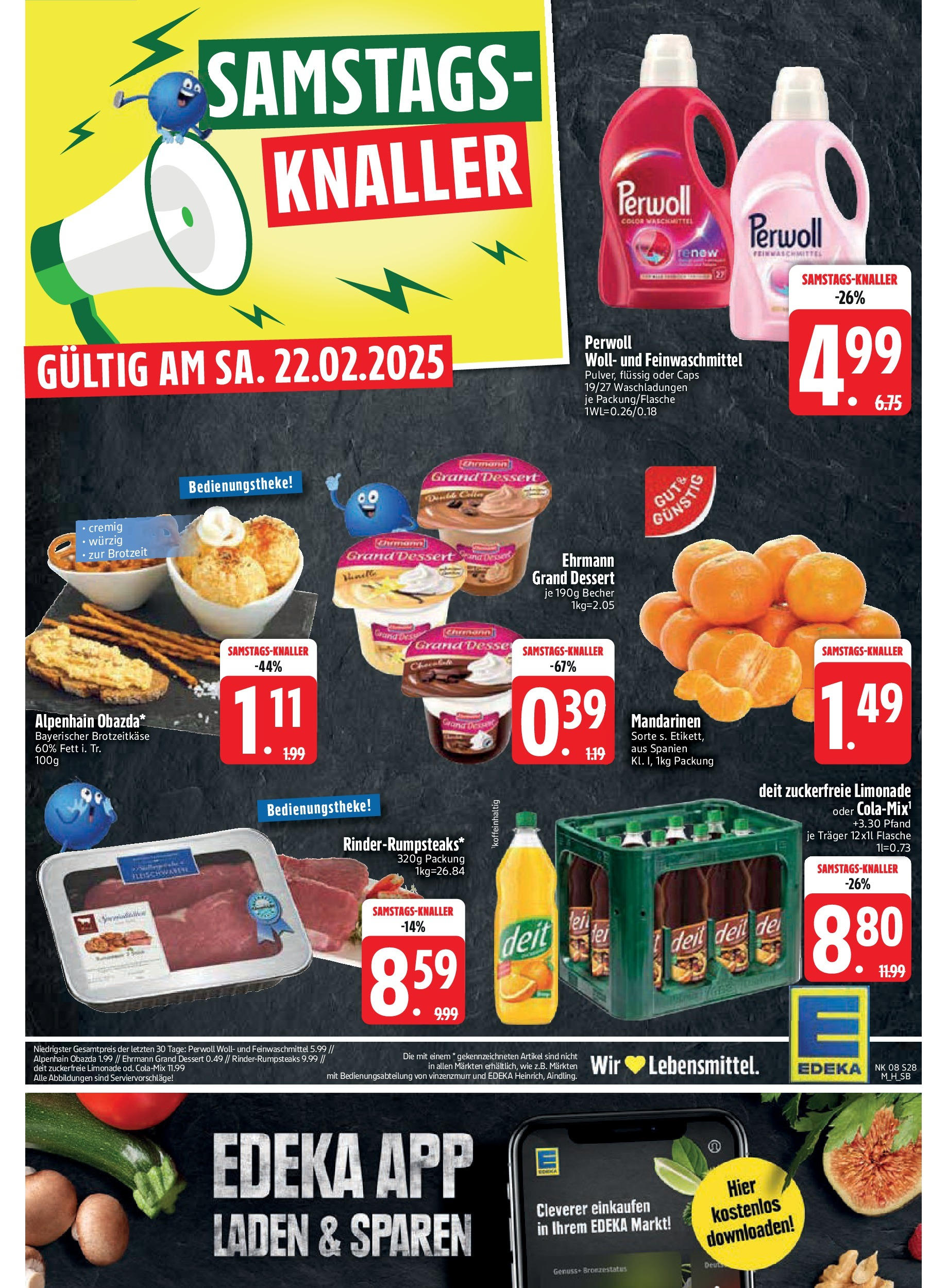 Edeka - EDEKA: Wochenangebote (ab 16.02.2025) » Angebote Online | Seite: 28 | Produkte: Ehrmann grand dessert, Mandarinen, Perwoll, Limonade