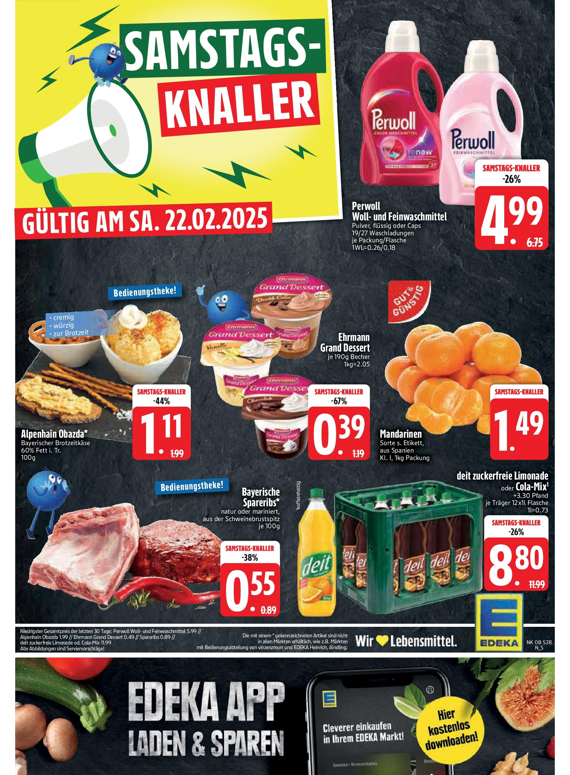 Edeka - EDEKA: Wochenangebote (ab 16.02.2025) » Angebote Online | Seite: 28 | Produkte: Ehrmann grand dessert, Mandarinen, Perwoll, Limonade